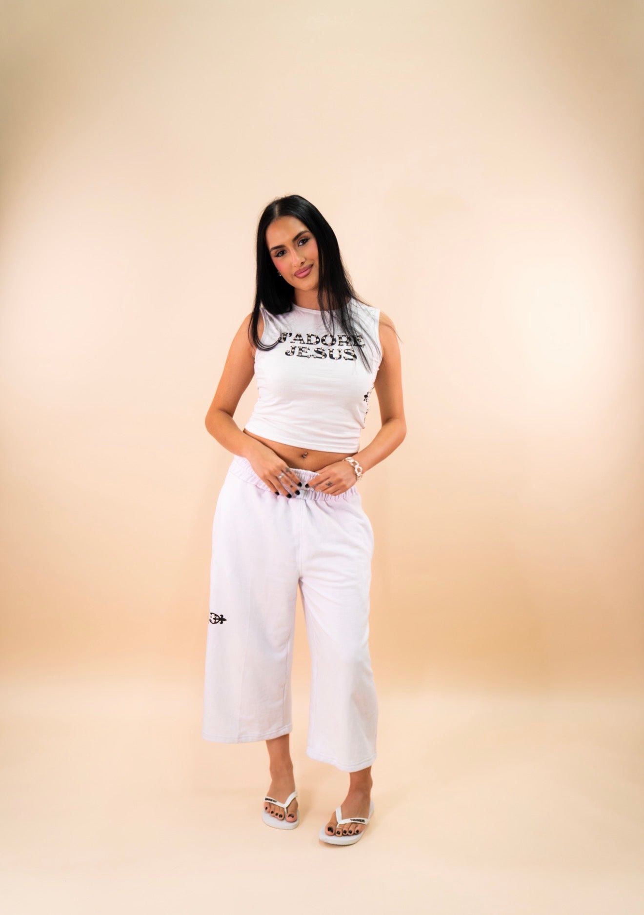 White Capri Shorts